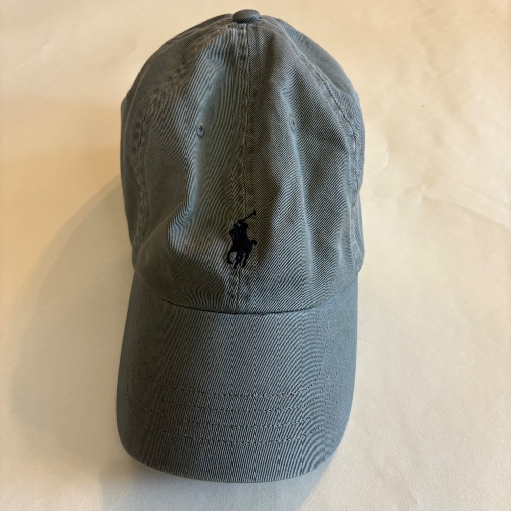 Polo Ralph Lauren Mens Gray Cotton Chino Baseball Cap Adjustable Dad Hat